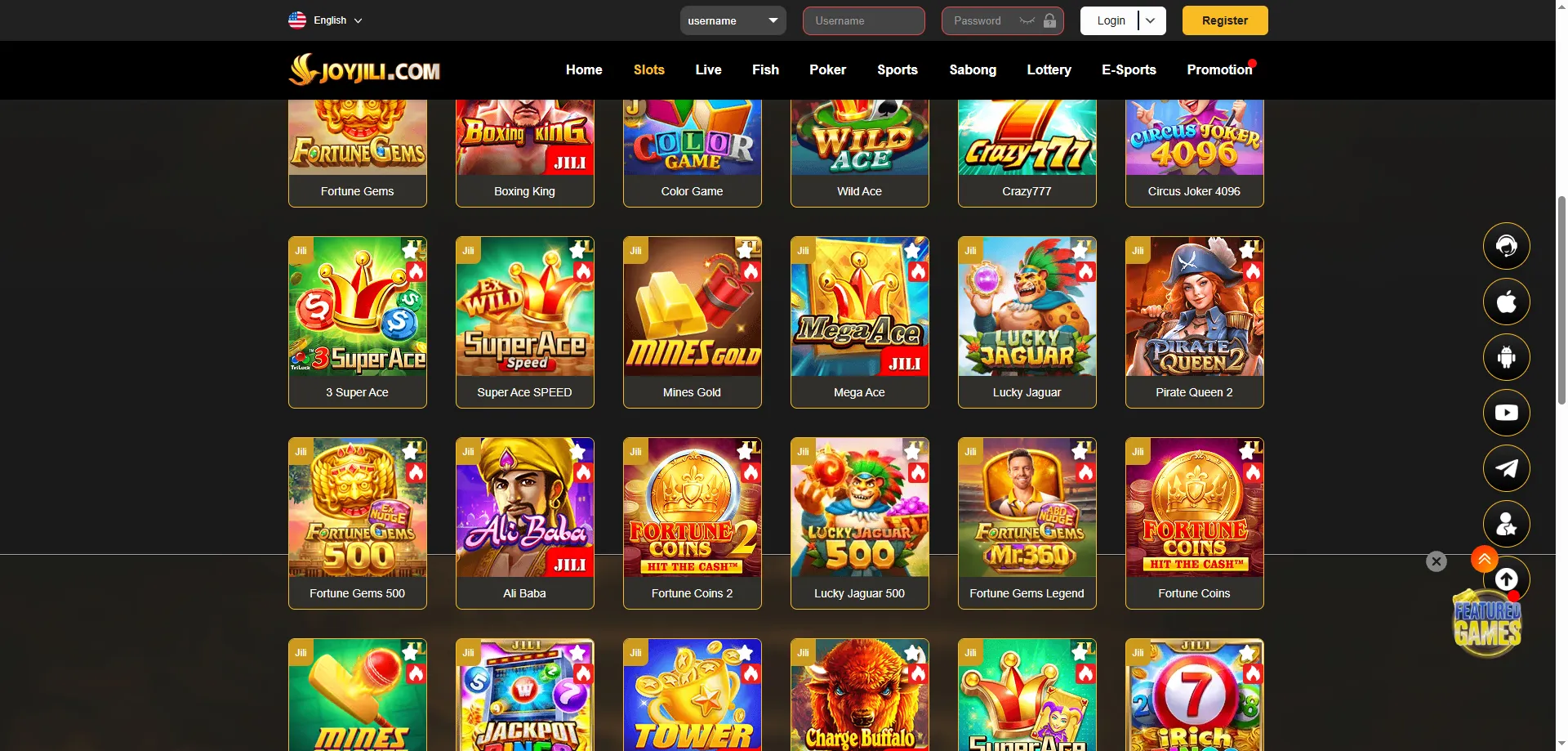 Joyjili Casino slot games on mobile — JILI and PG Soft titles